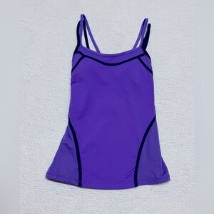 Lululemon Athletica Purple Black Tank Top W/Built In Bra